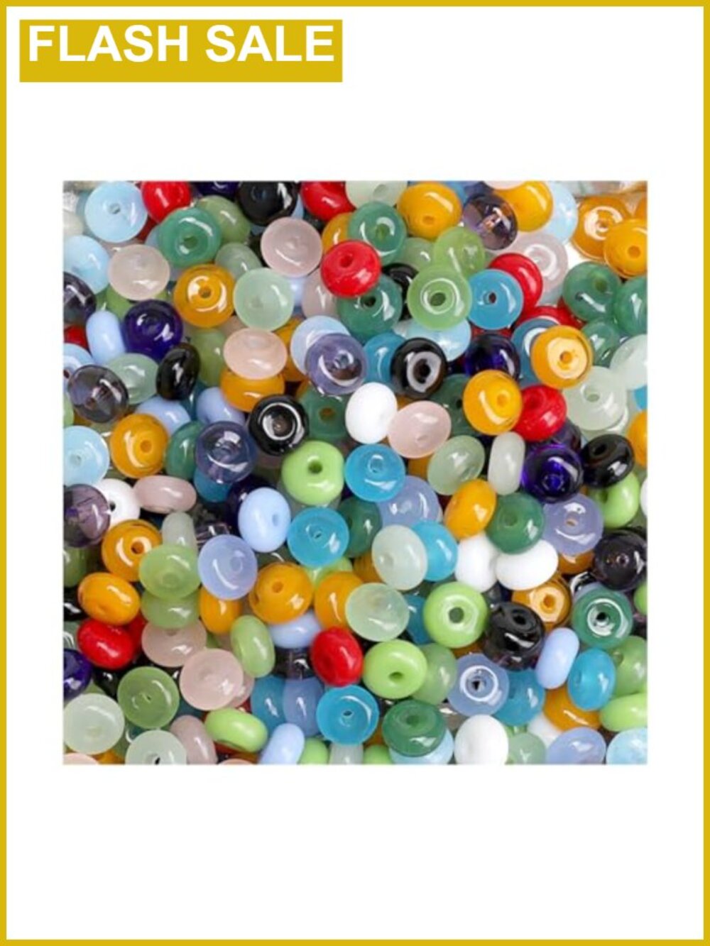 300pc Glass Beads 3x6mm Flat Round Spacer DIY Jewelry Making Supplies